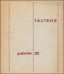 Jean Fautrier - Dusseldorf, Galerie 22, 1959.