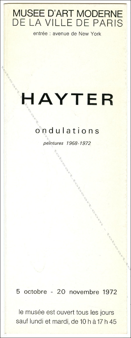 S.W. HAYTER. Ondulations peintures 1968-1972. Paris, Muse d'Art Moderne, 1972.