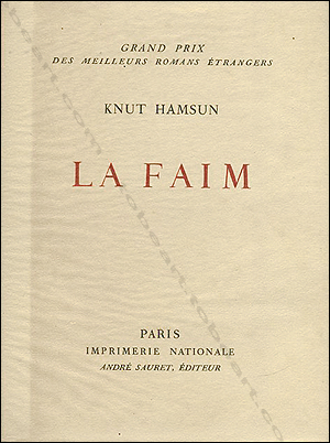 Maurice de VLAMINCK - Knut Hamsun - La faim. Paris Imprimerie Nationale, Andr Sauret, 1956.