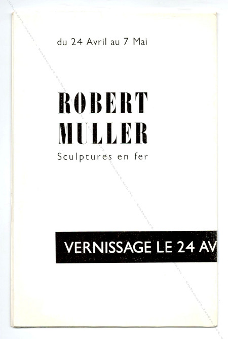 Robert MLLER - Sculptures en fer. Paris, Galerie Craven, (1954).