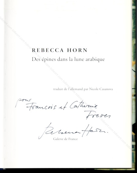 Rebecca HORN - Notebook Samarkand 2001. Paris, Galerie de France, 2001.