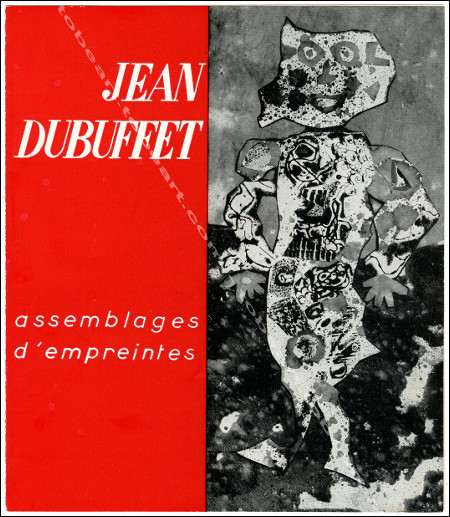 Carton d'invitation  l'exposition Jean DUBUFFET - Assemblages d'empreintes. Paris, Galerie Rive Gauche, 1956.