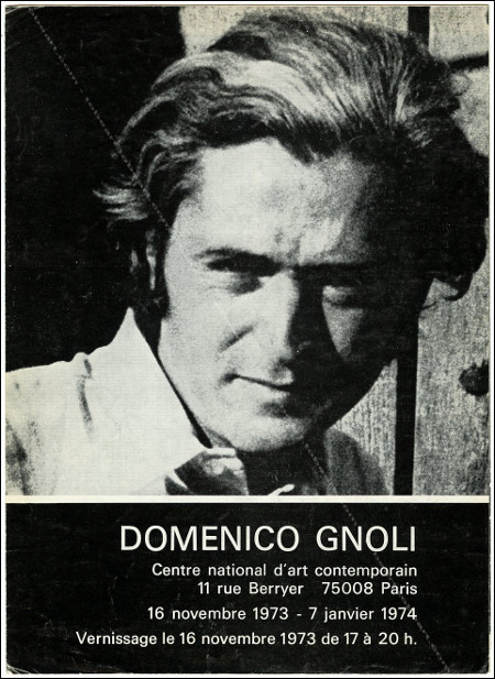 Carton d'invitation de l'exposition de Domenico GNOLI. Paris, Centre National d'Art Contemporain, 1973.