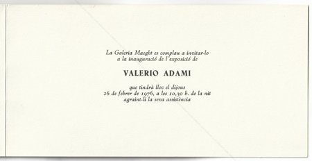 Valerio ADAMI. Barcelona, Galeria Maeght, 1976.