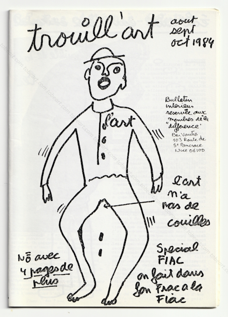 trouill'art. Bulletin intrieur de la diffrence. BEN (Vautier). Nice, Ben, 1984.