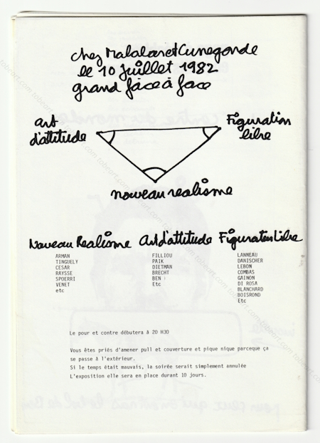 scribouill'art. Bulletin intrieur de la diffrence. BEN (Vautier). Nice, Ben, 1982.