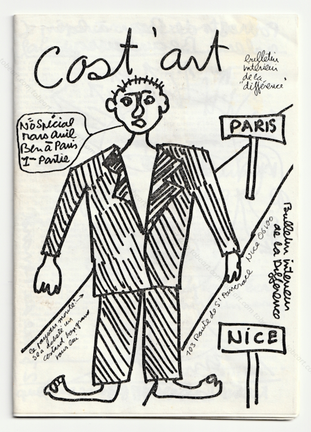 Cost'art. Bulletin intrieur de la diffrence. BEN (Vautier). Nice, Ben, 1983.