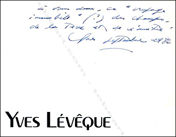 Ddicace de Yves LVQUE. Chartres, HM ditions, 1986.