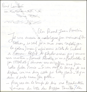 René Laubiès - Lettre signée.
