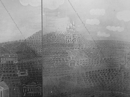 Photomontage - Panorama de Paris - dédicacé par Raoul DUFY en 1924 à son ami Paul Poiret.
