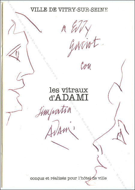 Dessin d&eacute;dicace original sign&eacute; deValerio ADAMI