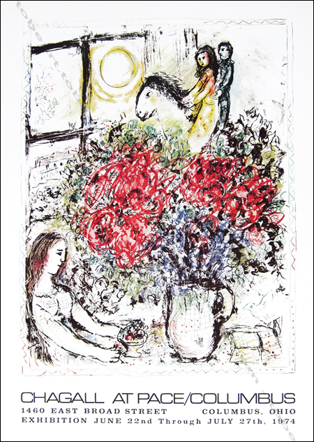 Marc CHAGALL - La chevauch&eacute;e. Affiche originale / Pace Gallery - Colombus, 1974.