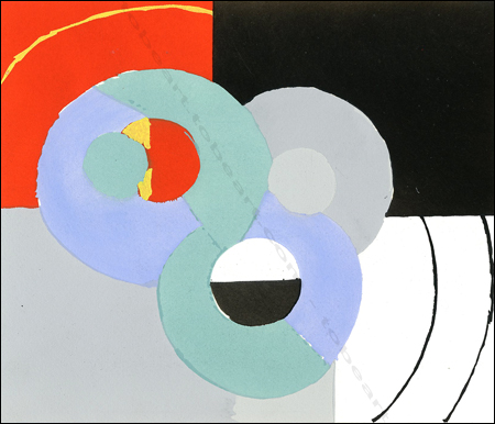 Pochoir de Sonia Delaunay ex&eacute;cut&eacute; par l'atelier Renson Fils &agrave; Paris pour les &eacute;ditions Art d'aujourd'hui en 1952.