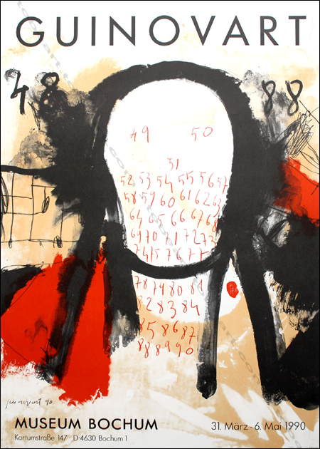 Josep GUINOVART. Affiche originale en lithographie / Original poster in lithography. Museum Bochum, 1990.