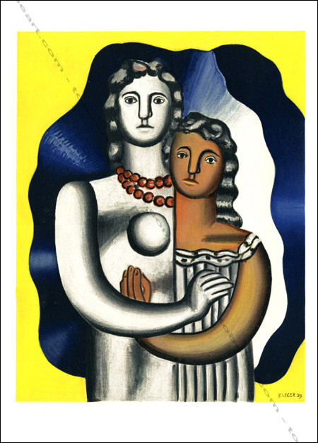 Fernand L&Eacute;GER - Les deux figures - lithographie / lithograph, 1955.