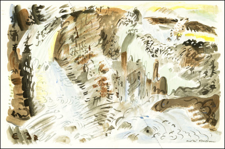Andr&eacute; MASSON. Le torrent - Lithgraphie originale, Verve, 1952.