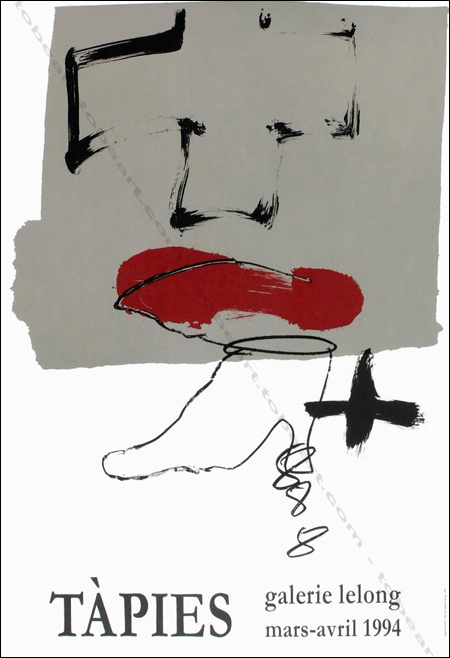 Antoni T&Agrave;PIES. Affiche originale en lithographie Paris, Galerie Lelong, 1994.