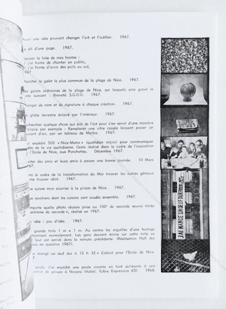 BEN (Vautier). Quelques id�es. Nice, Ben, (1970).