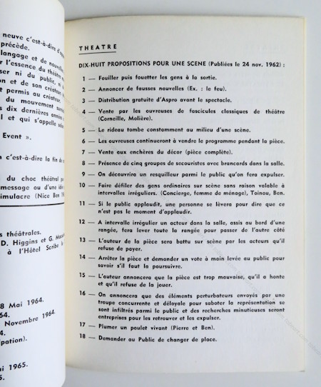 BEN (Vautier). TOUT n°9. THEATRE. Nice, Centre d'Art total (Ben), (1965).