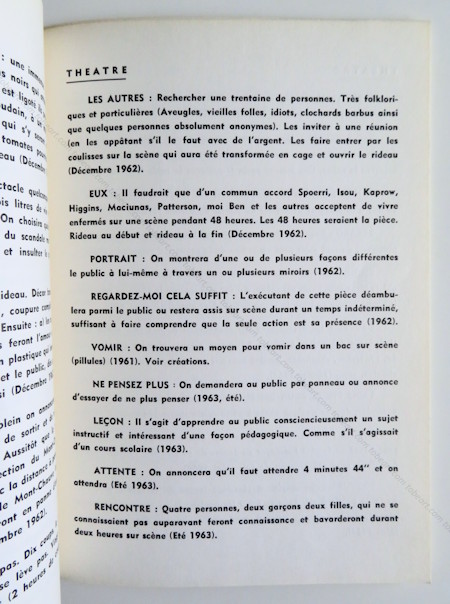 BEN (Vautier). TOUT n°9. THEATRE. Nice, Centre d'Art total (Ben), (1965).