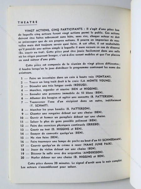 BEN (Vautier). TOUT n°9. THEATRE. Nice, Centre d'Art total (Ben), (1965).