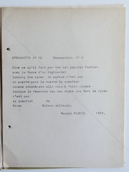 BEN (Vautier). TOUT n�7. Nice, Centre d'Art total (Ben), (1965).