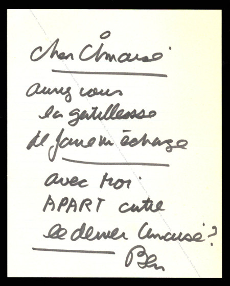 BEN (Vautier). A P'ART. Nice, Garage 103 (Olivier Garcin), 1977.