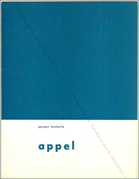 Karel APPEL. Paris, Cimaise, septembre 1961.