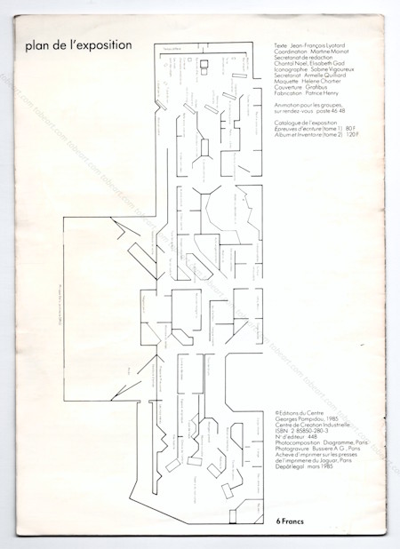 Les Immat�riaux - 1) Epreuves d'�criture et 2) Album et Inventaire. Paris, Centre Georges Pompidou, 1985.