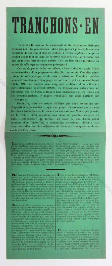 L'cart absolu. Paris, L'il galerie d'art, 1965.