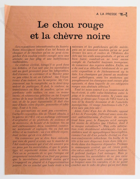 L'cart absolu. Paris, L'il galerie d'art, 1965.