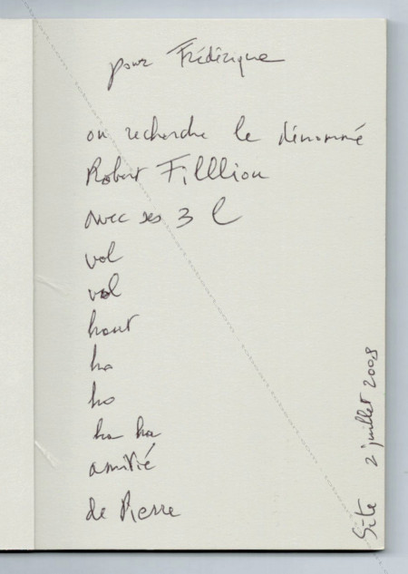 On recherche le dénommé FILLIOU, Robert. Paris, Coprah éditions, 1994.