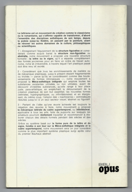 Lettrisme et Hypergraphie. Paris, Georges Fall Editeur, 1972.