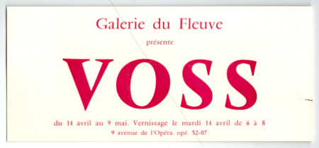 Jan VOSS. Paris, Galerie du Fleuve, (1964).