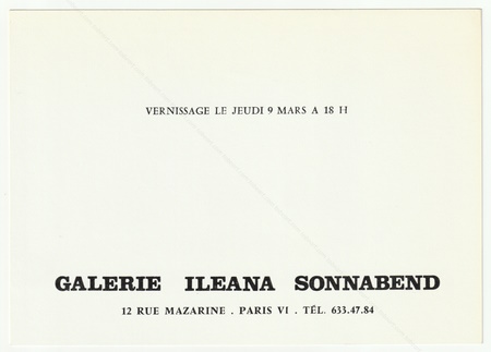 ARMAN. Paris, Galerie Ileana Sonnabend, 1967.
