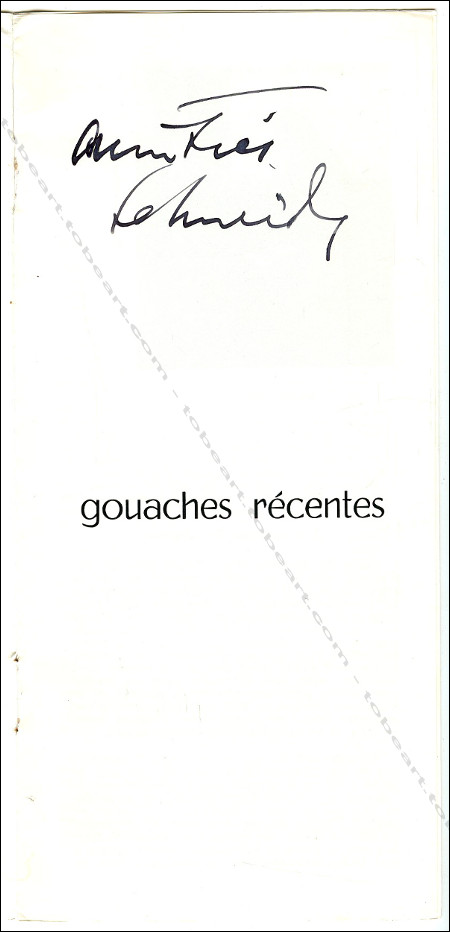 Carton d'invitation de l'exposition de Gérard SCHNEIDER. Cannes, Galerie Cavalero, 1970.