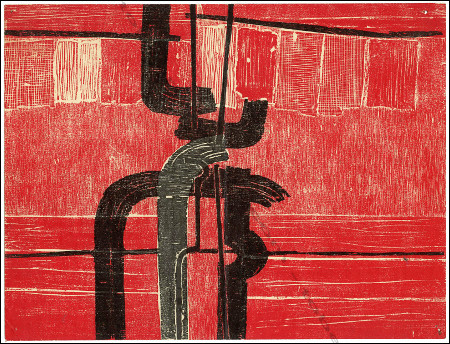 Carton d'invitation à l'exposition Gianni BERTINI - Oeuvres récentes. Paris, Galerie Arnaud, 1954.