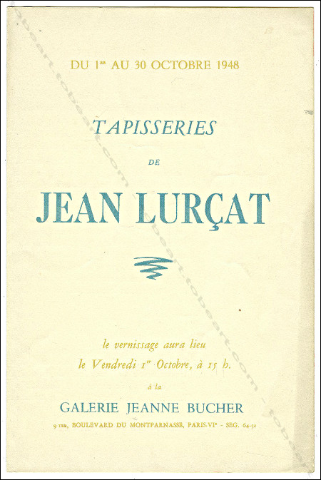 Tapisseries de Jean LURAT. Paris, Galerie Jeanne Bucher, 1948.