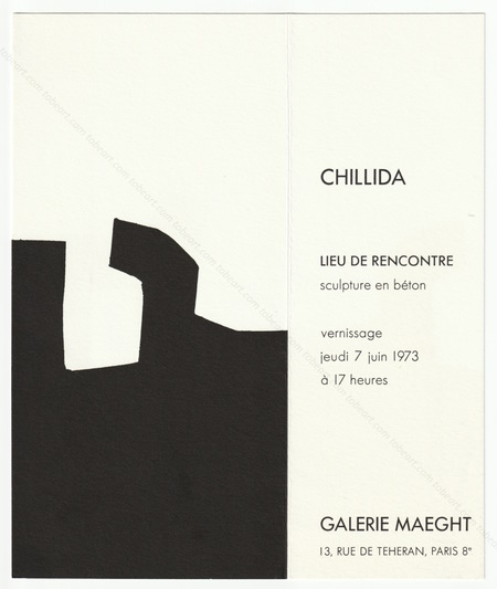 Eduardo CHILLIDA - Lieu de rencontre. Sculpture en béton. Paris, Galerie Maeght, 1973.