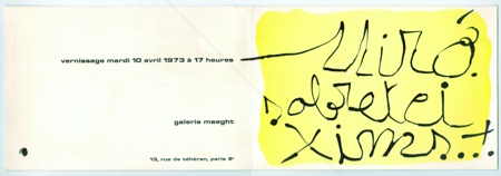 Joan MIR Sobreteixims. Paris, Galerie Maeght, 1973.
