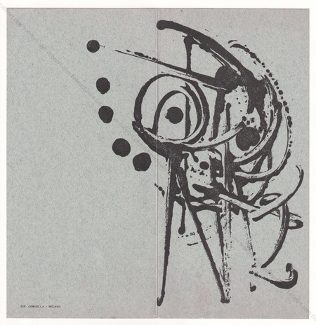 Opere scelte dei pittori Asger JORN, Enrico BAJ, Yves DENDAL, Sergio DANGELO. Milano, L'Orologio Galleria d'Arte, 1954.