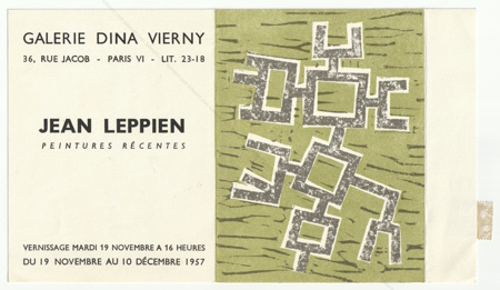 Jean LEPPIEN - Peintures rcentes. Paris, Galerie Dina Vierny, 1957.