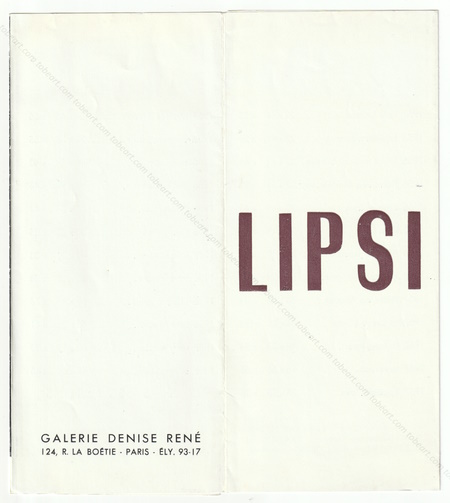 Morice LIPSI. Paris, Galerie Denise Ren, 1957.