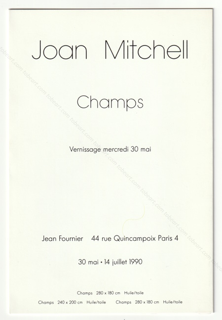 Joan MITCHELL. Paris, Galerie Jean Fournier, 1990.