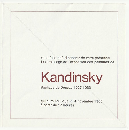 Wassily KANDINSKY - Bauhaus de Dessau 1927-1933. Paris, Galerie Maeght, 1965.