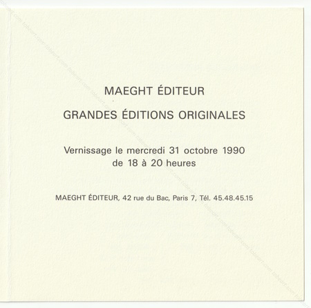 Joan MIRÓ. Maeght Editeur. Grandes éditions originales. Paris, Galerie Maeght, 1990.