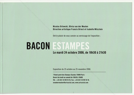 Francis BACON - Estampes. Paris, Artcurial, 2006.