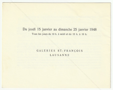 Molire prsente Camille BRYEN. Dessins imaginaires. Lausanne, Galeries St-Franois, 1948.