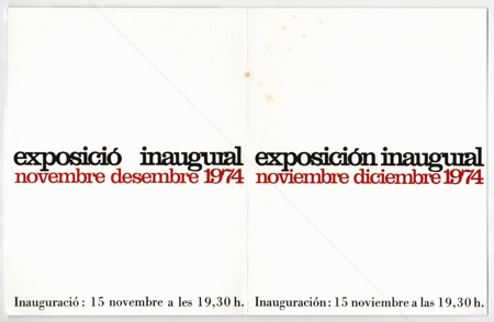 COLLECTIF, Eduardo CHILLIDA - Exposicio inaugural. Barcelona, Galeria Maeght, 1974.