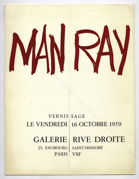 MAN RAY. Paris, Galerie Rive Droite, 1959.